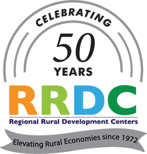RRDC 50th anniversary logo - elevating rural economies since 1972