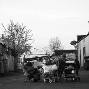 the belonging of an unhoused person or family in a vacant lot